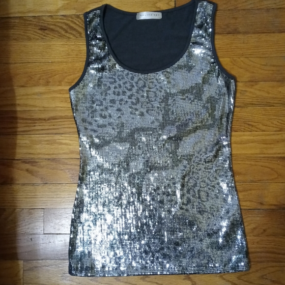 Leopard Print Sequin Tank Top - Picture 3 of 3